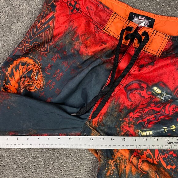 Vintage Y2K MMA Elite Board Shorts Swim Trunks Men's Medium Cobar Snake Dragon - Picture 12 of 12